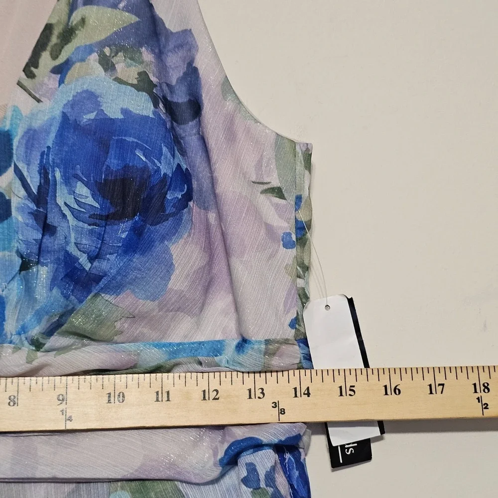 R&M Richard Women Dress A-Line Size 6/Small Blue Pastel Halter Neck Layering 856